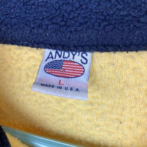 Andy's‎ Fleece Pullover Men's L Yellow full zip San Francisco 90s y2k VTG - Picture 4 of 9